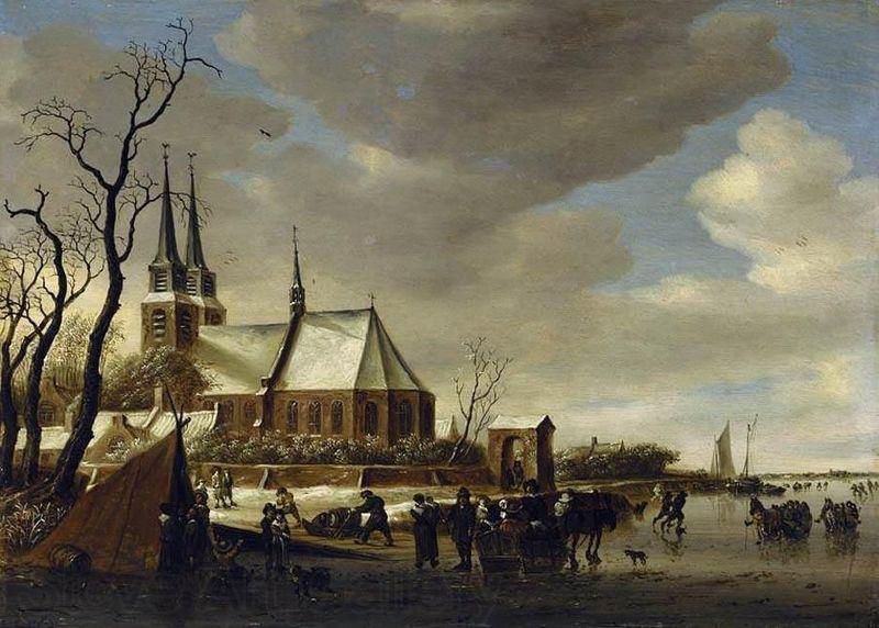 Salomon van Ruysdael A Winter Landscape France oil painting art